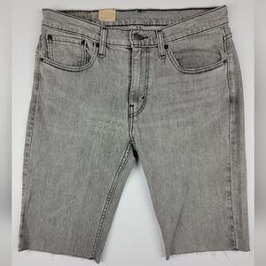 NEW Levis 514 Gray Slim Stretch Cut-Off Denim Jean Shorts Mens 32 Levi's